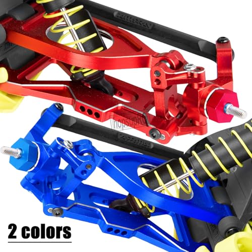 RC Aluminum Front Rear A Arms Upgrades Part for 1/10 Gorgon 4X2 2WD Gorgon Monster Truck(ARA3230T1),Alloy Front Rear Suspension A Arms Hops Up,Red(6PCS) - color: Red(6pcs)
