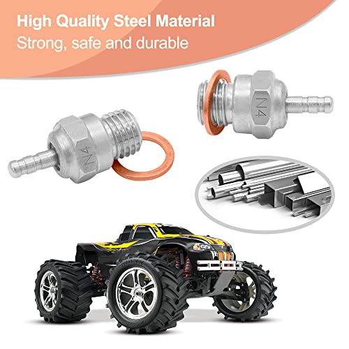 OGRC 4pcs N4 Hot Glow Plug Spark Nitro Engine Parts for 1/8 1/10 Nitro Car | RC Nitro Hot Glow Plug with Gasket for Traxxas Kyosho HSP HPI Redcat RC Car