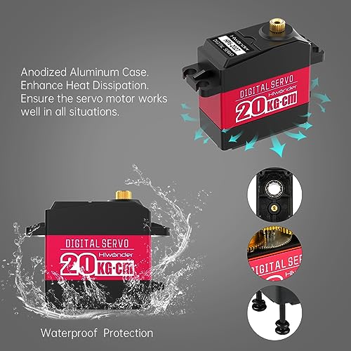 25KG RC Servo High Torque Servo Motors, Waterproof Full Metal Gear Steering Servo for RC Car Robotic Arms Robot DIY, Digital Servo with 25T Servo Horn, Control Angle 270° - style: 25KG-270°