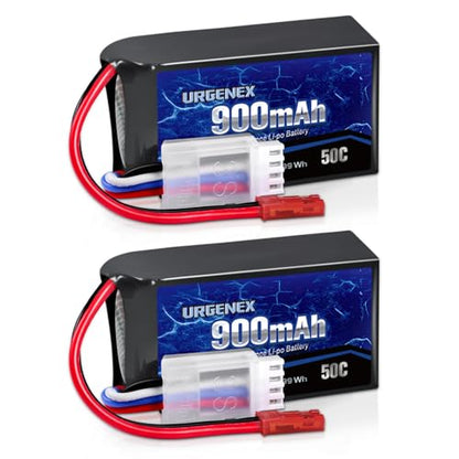 11.1V 900mAh Lipo Battery 3S 50C High Discharge Rate RC Battery Pack with JST Plug Rechargeable Lipos for RC Airplane Racing Drone Helicopter Quadcopter Micro FPV RC Car Truck Boat