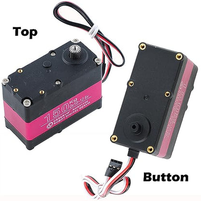 RDS51150 150KG Servo Digital Metal Robotic Servo 180 Degree High Torque Full Metal Gear Double-Shaft Waterproof IP66 for Car Robot DIY Projects - size: 150KG 180°