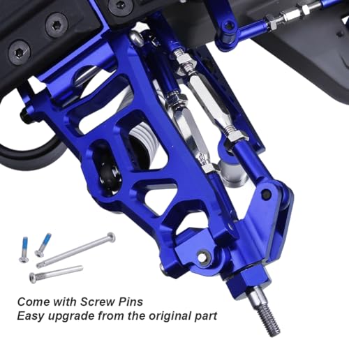 Hobbypark Aluminum Front & Rear Suspension A-Arms Set,Tie Bar for 1/10 Traxxas Slash 2WD RC Car Upgrade Parts Hop Ups, Replacement of 2555 3631 2532 - color: Navy Blue