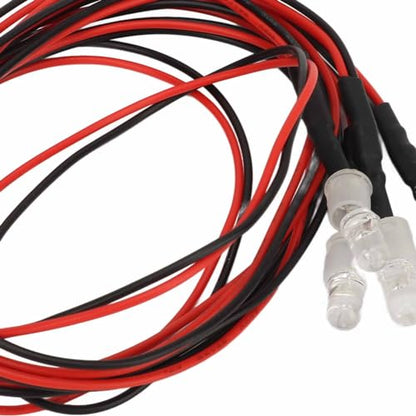 RC LED Lights Kit Durable and Bright 5PCS 7.4V 5mm 2 Blue 2 Green LEDs Silicone Wire for RC Car Parts Hsp