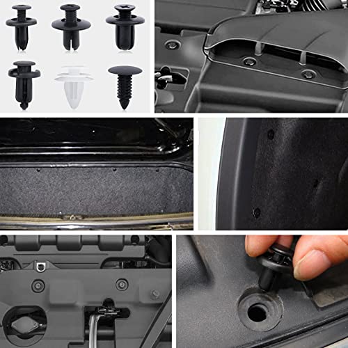 110PCS 6 Sizes Car Retainer Clips Kit, Auto Door Trim Panel Clips, Expansion Screws Replacement Kit Accessories, Bumper Push Rivet Clips with Storage Box, Universal for GM, Ford, Toyota, Chrysler - size: 110 pcs