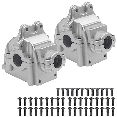 2Pack ShareGoo Metal Differential Gearbox Housing Cover Compatible with WLtoys 144001 124019 124018 1/14 RC Car (Silver) - color: Silver