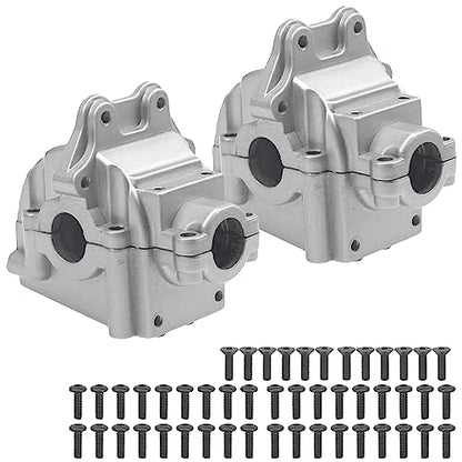 2Pack ShareGoo Metal Differential Gearbox Housing Cover Compatible with WLtoys 144001 124019 124018 1/14 RC Car (Silver) - color: Silver