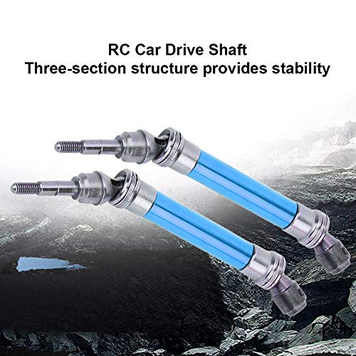 2Pcs RC Car Front Shaft Stainless Steel Rear Drive Shaft Universal Driveshaft Fit for Traxxas RC Truck Upgrades Parts (Blue) - color: Blue