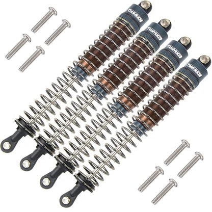 130MM Oil Shock Absorbers Upgrade Compatible with 1/10 RC Crawlers | Fits TRX4 / Axial SCX10 / D90 - Oil Damper Upgrade - Gray - color: Grey