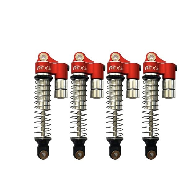 Nexx Racing Reservoir Shock (4 pcs) for RC Crawler TRX4M Scale 1/18 (HELIDIRECT) (RED) - color: Red