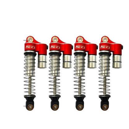 Nexx Racing Reservoir Shock (4 pcs) for RC Crawler TRX4M Scale 1/18 (HELIDIRECT) (RED) - color: Red