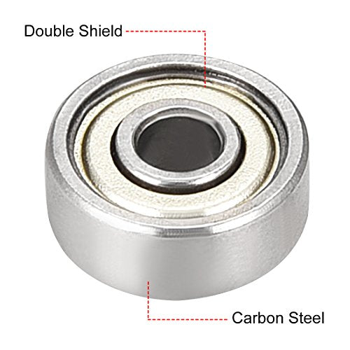 uxcell 624ZZ Ball Bearing 4mm x 13mm x 5mm Double Shielded 624-2Z 80024 Deep Groove Bearings, Carbon Steel (Pack of 20) - size: 4mmx13mmx5mm