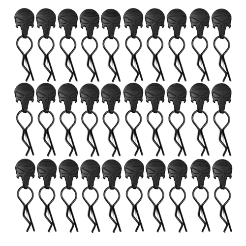 STMU 30pcs Universal RC Car Body Clips w/Pull Tabs R Pins for 1/10 Scale Losi Arrma Axial and All 1/10 Redcat HPI HSP Exceed Truck Buggy Shell Replacement Parts (1:10(30PCS)) - size: 1:10(30PCS)