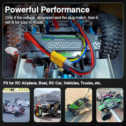 OVONIC 2-Pack Force 6S 6000mAh 120C 22.2V LiPo Battery w/ EC5 Plug & Checker for Arrma Outcast, 90mm EDF Jet & Long Flight