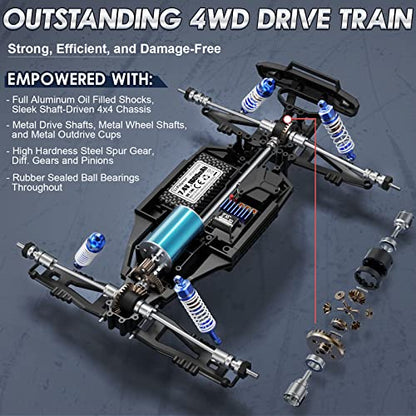 HAIBOXING 903A, 1/12 Scale Brushless RC Cars, 4X4 Off-Road RC Monster Truck | Full-Aluminum Oil-Filled Shocks, Fast Remote Control Car MAX 55KM/H Speed, All-Terrian for Hobby Enthusiast, Dual Batteries - color: 903a