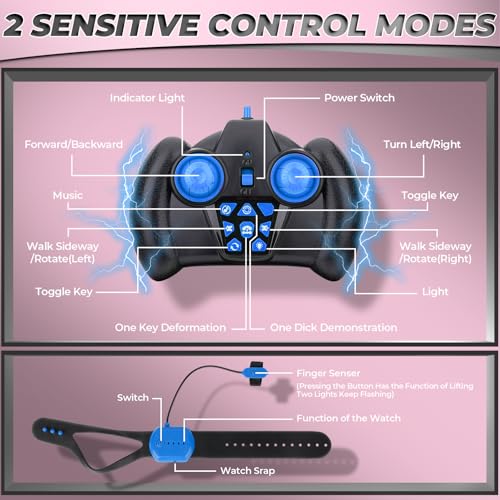 Dysaim Gesture RC Car, Gesture Sensing RC Stunt Car Toys for Kids 6-12 yr, 2.4GHz 4WD Hand Remote Control with Lights Music, Off-Road 360° Rotation Drift for Birthday Toy Gifts - color: Pink