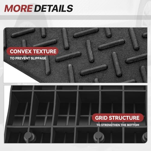 Rubber Ramp 7" Height - Sidewalk Ramp for Forklift, Car, SUV, Wheelchair & Bike - Driveway Ramps for Low Profile Cars, Garage Threshold Bridge - size: 7" Rise