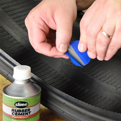 Slime 1050 Rubber Cement, Tire Repair, use with Slime Plugs or Patches, 8 oz. can - size: 8 oz Can, style: Rubber Cement