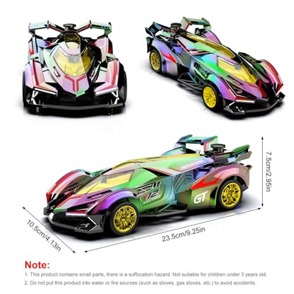 RC Drift Car, 2.4GHz 4WD Spray Remote Control Car, High Speed RC Sport Toy Cars Racing Vehicle with LED Lights and Drifting Tires for Adults