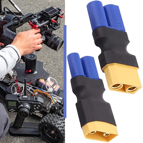 EC5 to XT90 Adapter,XT90 to EC5 Connector Without Wires RC LiPo Battery Connectors (EC5 to XT90 Male & Female Adapter)