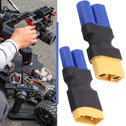 EC5 to XT90 Adapter,XT90 to EC5 Connector Without Wires RC LiPo Battery Connectors (EC5 to XT90 Male & Female Adapter)