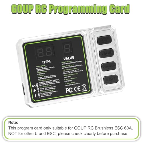 GOUPRC RC Program Card for GOUPRC Brushless ESC Electronic Speed Controller for 1/10 RC Car Programming Model Setting