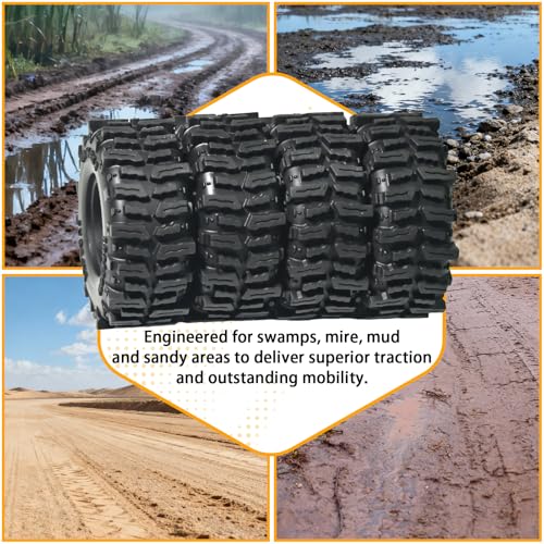 0.7" Cling On Crawler Tires 40*16mm for 1/30 Axial SCX30 Upgrade | Micro Scale Mud Rubber Tires with Foam Inserts for Axial SCX30 Redcat Ascent-32 1/30–1/32 RC Crawler Upgrades