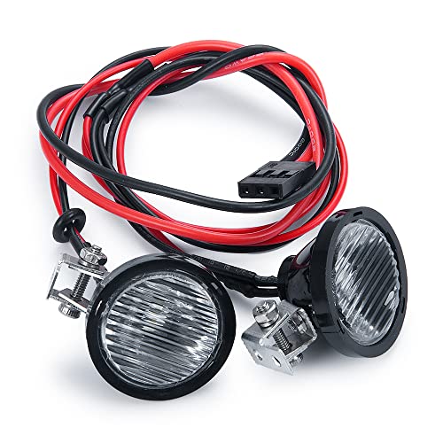 MORLORDY 2Pcs RC Roof Light Headlight Spotlight for 1/10 Scale Axial TRX4 TRX6 SCX10 90046 Redact Gen8 RC Crawler Buggy Truck,Round