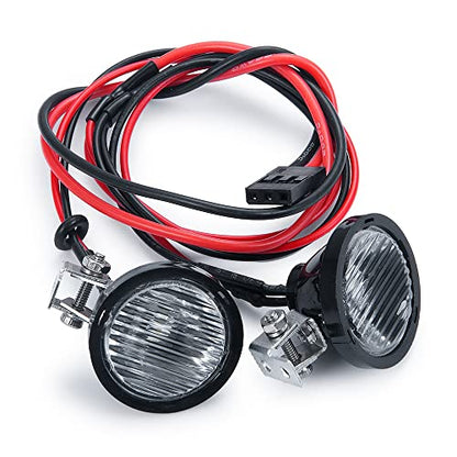 MORLORDY 2Pcs RC Roof Light Headlight Spotlight for 1/10 Scale Axial TRX4 TRX6 SCX10 90046 Redact Gen8 RC Crawler Buggy Truck,Round