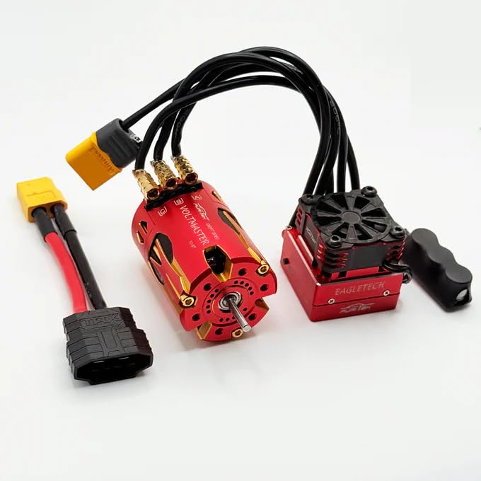 Furitek VoltEagle with Plug & Play Brushless Sensored System for TRX 4-Tec Drift - Remote Control Car, RC Car 1/10 Scale On Road Drift Car Upgrade Electronics (RED Edition (FUR-2676)) - color: Red Edition (Fur-2676)