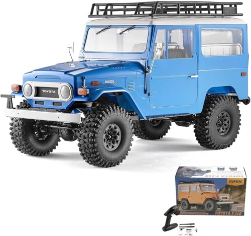 FCXㅤ FMS 1/10 RC Crawler FJ40 S Toyota Land Cruiser, Model Car Hobby 4x4 Offroad RC Rock Crawler with Remote Control Lighting, 550 Motor for Adults, RS (Blue) - color: Blue