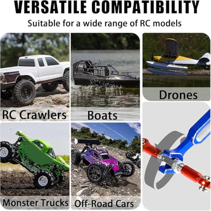 4PCS RC Wrench 3.0/3.2/3.5/3.7/4.0/5.0/5.5/6.0mm Turnbuckle Nut Ball Joint Remover Aluminum Alloy RC Car Repair Tool For RC Crawler Monster Truck Off Road Car Drone Boat Upgrade Parts, Blue - color: Blue
