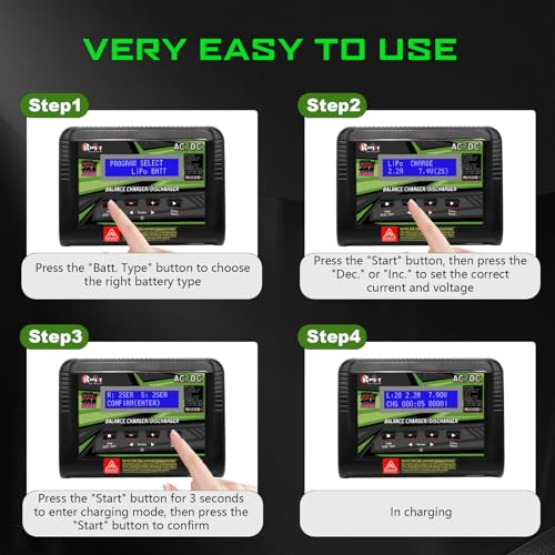Lipo Battery Charger, 1S-6S RC Car Charger 150W Lipo Charger 10A Balance Charger Fast Charge Discharge Smart Charger for LiPo/Li-ion/Life Battery(1-6s) NiMH/NiCd (1-15s) RC Battery Charger