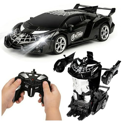 Remote Control car Toy, Suitable for Boys and Girls Aged 3-12, 2.4GHz Transforming Robot car Supports Gesture Sensing and 360° Rotation EN02 (Black)