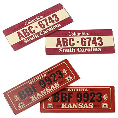 4PCS HIRCQOO Metal RC Car License Plate Kit Decorations Accessories Compatible with Traxxas TRX-4 Tamiya CC01 Axial SCX10 D90 1/10 RC Crawler Car (BBF9923+ABC6743) - style: BBF9923+ABC6743