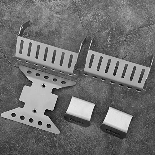 Scx10 Skid Plate Axial Scx10 Iii Base Camp Brass Diff Cover 5pcs Set Stainless Steel Axle Protective Plates Bottom Chassis Armor for Axial Scx10 Iii Axi03007 Rc Crawler