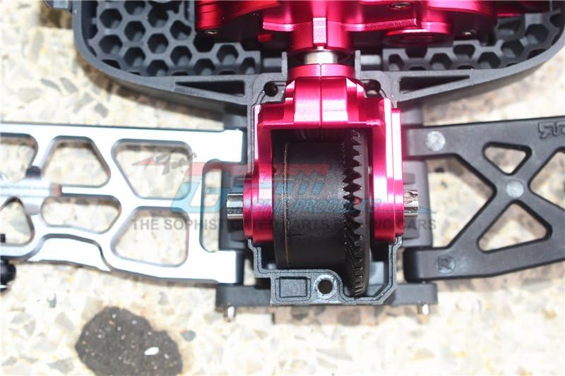 GPM for ARRMA 1/10 Big Rock Crew CAB AR102711 Aluminum Front/Rear Differential Yoke -4PC Set (red)