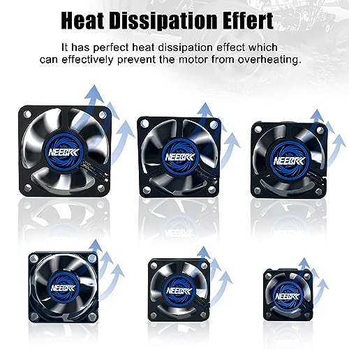 Motor Cooling Fan Dual Ball Bearings, Heatsink High Speed, 35x35x10mm for 1/10 1/8 Brushless Motor RC Car Part 36 42 Series 3660 3650 3670 540 550