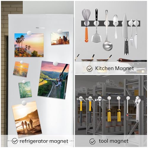 Small Magnets, 290 Pack Refrigerator Magnets of 7 Different Sizes, Mini Magnets, Disc Magnets, Small Magnets for Fridge, DIY, Whiteboard, Billboard in Home, Kitchen, Office, School - size: Assorted (7 Sizes), style: 290 Pack