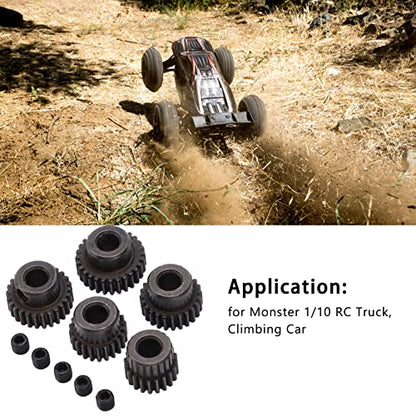 RC Motor Pinion Gear, 20T 22T 24T 26T 28T 5Pcs 48DP 5mm Shaft Hole Motor Pinion Gears Fit for Monster 1:10 Scale RC Truck