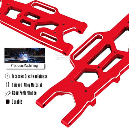 RC Alloy Suspension Arms Upgrades Part for 1/10 Outcast 4x4 4S V2 BLX,Kraton 4x4 4S V2 BLX,Front Rear A Arms Suspension Arms Hops Up,Replace ARA330711 ARA330710,Red - color: Red(4pcs)