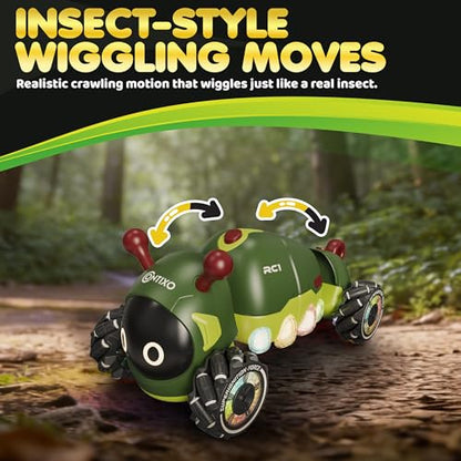 Contixo RC1 Mech Stunt RC Caterpillar Car – Kids Remote Control Car, Omni-Directional 360° in-Place Rotation, Mist Spray, LED Lights, All-Terrain Stunt Vehicle, Torsion Body, 2.4GHz Remote, Green - color: Green