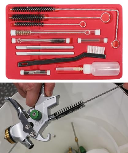 RACOONA 23PCS Air Spray Gun Cleaning Kit,Automotive Use Airbrush Cleaning Kit,Car Accessories Paint Gun Cleaning Kit,Complete Maintenance Set for Cleaning HVLP Spray Guns,Paint Guns,Air Tools,Airbrush