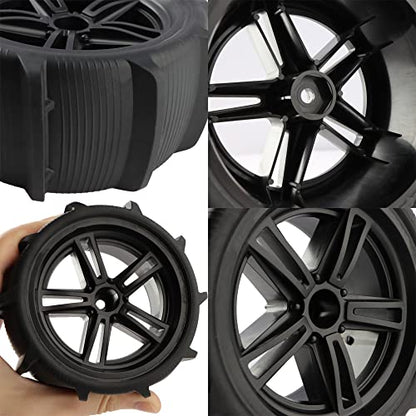 1/10 RC Paddle Tires Wheels 12mm Hex Snow Grass Tyer PX9200-29A for High Speed 9125 X07 X08 X17 RC Cars 9201E 9205E 9206E 200E 201E RZ001G-A 104009 2995 Trucks(4 Pieces) - color: 4pcs, size: 1:10