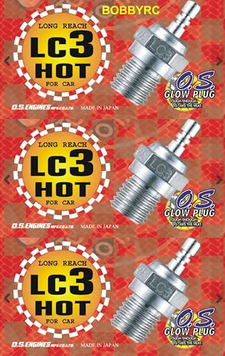O.S. LC3 HOT Glow Plug (3) for Traxxas Nitro Revo 3.3 /Nitro T-Maxx/Nitro 4Tec /Nitro Rustler/Nitro Slash
