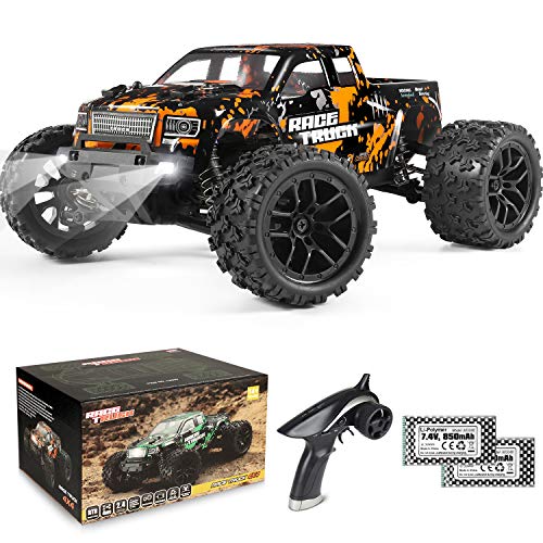 HAIBOXING 1/18 Scale RC Monster Truck 18859, Hobby Grade 4X4 Off-Road Truck Max Speed 36km/h, RC Cars for Adults and Kids Play Simultaneously Without Signal Interference, Two Batties for Each RC Car