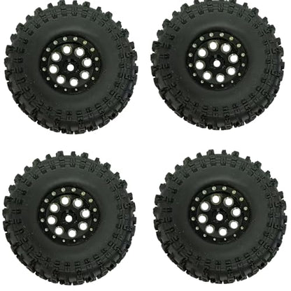 RC TRX4M Tires Set,1.0 Inch Beadlock Wheel Rim & Wheels Tires for 1/18 1/24 Trx4m Axial SCX24 FMS FCX24 RC Crawler Car,4PCS (1.0 Inches) Wheel Rim & Wheels Tires (Aluminum Alloy-A)