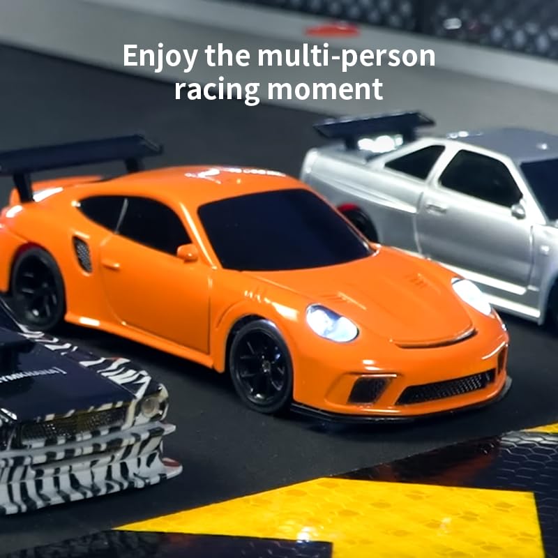 RC Drift Car - 1:43 Remote Control Car 2.4GHz Mini Drift Cars Racing High Speed Drift Car Model with LED Lights for RC Toys Gift (Black) - color: Black