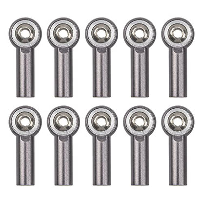 10Pcs ShareGoo M3 Tie Rod End Ball Head Holder Link 3mm Thread Ball Joint Compatible with Redcat HSP Traxxas Axial 1/10 RC Car Truck Boat DIY Robot Airplane,L26mm (Titanium)