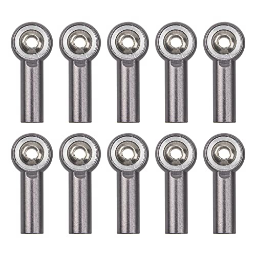 10Pcs ShareGoo M3 Tie Rod End Ball Head Holder Link 3mm Thread Ball Joint Compatible with Redcat HSP Traxxas Axial 1/10 RC Car Truck Boat DIY Robot Airplane,L26mm (Titanium)