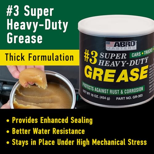 ABRO Masters #3 Wheel Bearing Grease 16 oz, Heavy-Duty Sodium-Based, 2 Pack | Heavy-duty grease protects wheel bearings, chassis and joints under high heat and load; resists water and rust - size: Pack of 2